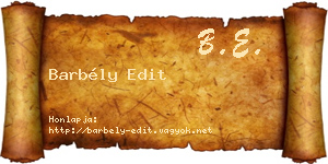 Barbély Edit névjegykártya